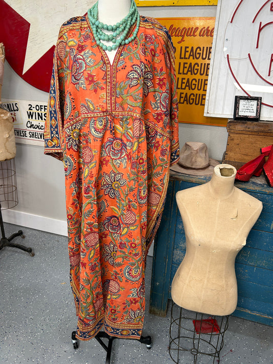 FINAL SALE COLOR ME FALL INDIAN PRINT COTTON DRESS