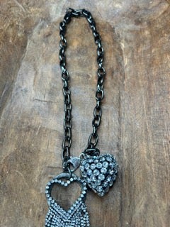 Art by Amy- Blingy Dangle Heart Necklace