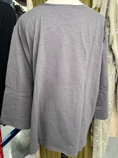 FINAL SALE Paper Lace - Howl at the Moon Top (Grey)