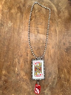 Art By Amy- Jack of Diamonds Card Necklace