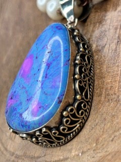 German Silver Mohave Purple Turquoise Necklace