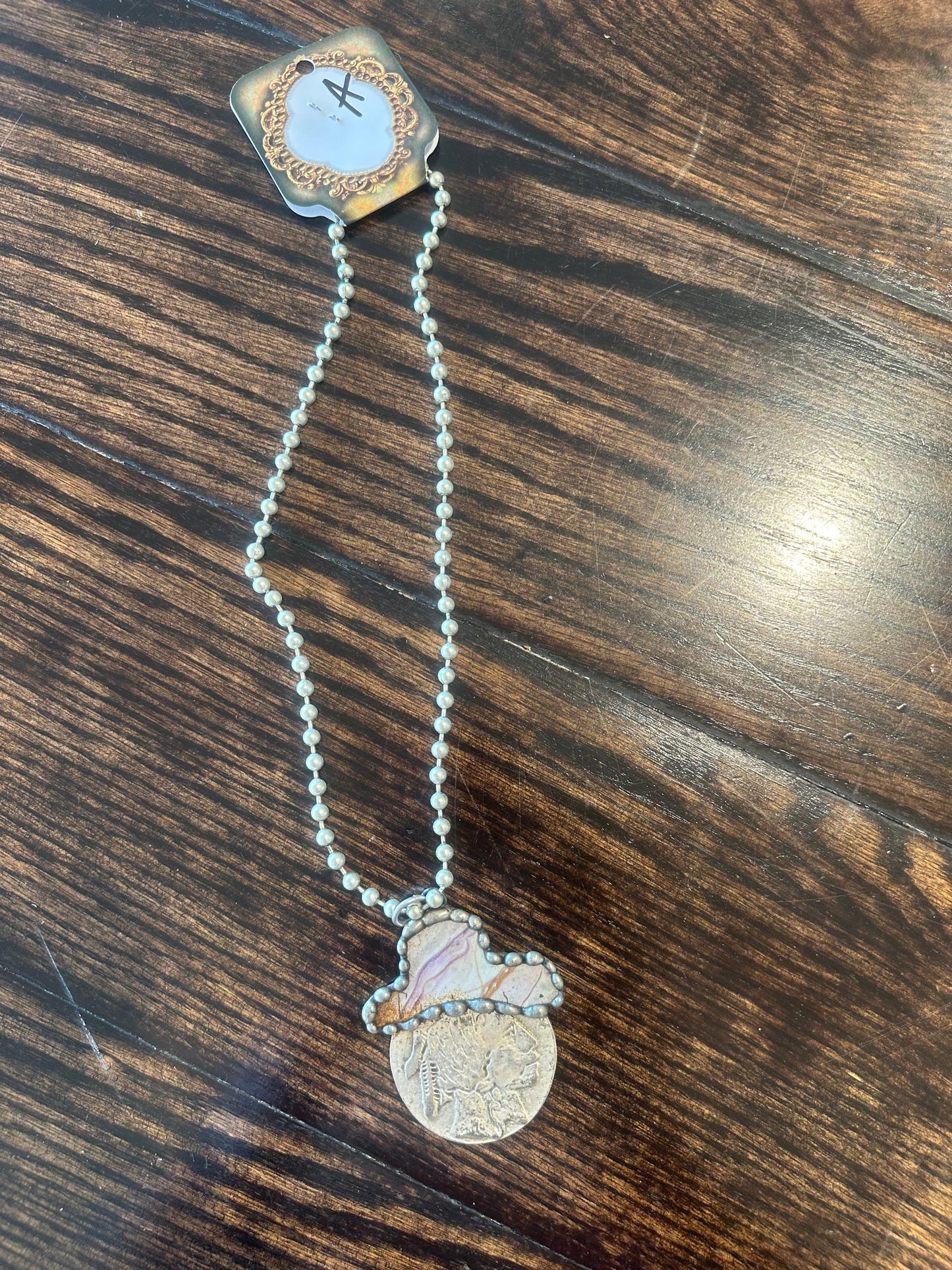 Art by Amy- Indian Buffalo Nickel Necklace (A)