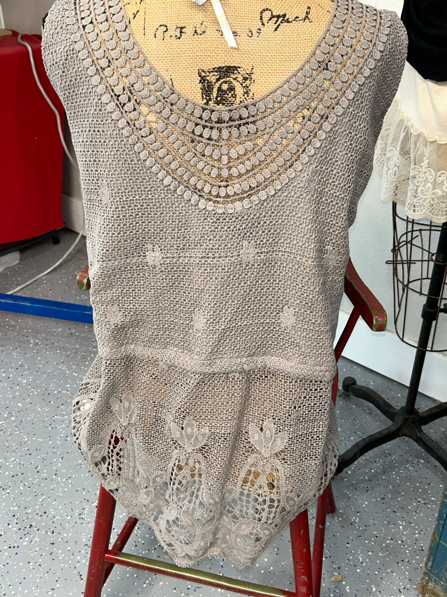 FINAL SALE Jaded Gypsy- Dream Weaver Tunic (GRAY)