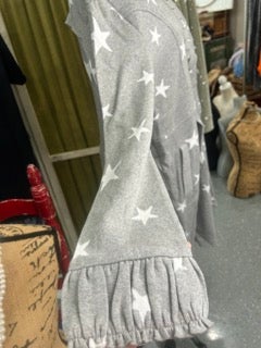 FINAL SALE Paper Lace- Long Sleeve Star Print Jacket (Grey)