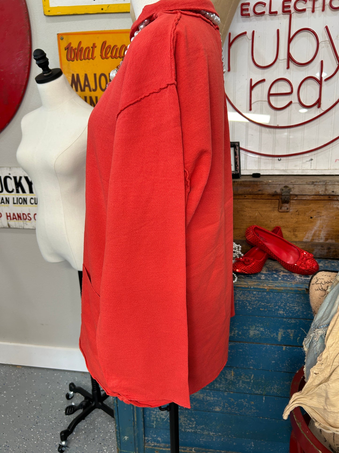Cowl Neck Top (Art Red)