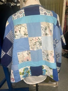 Eclectic Handmade Quilted Arm Overlay (Blue 2)
