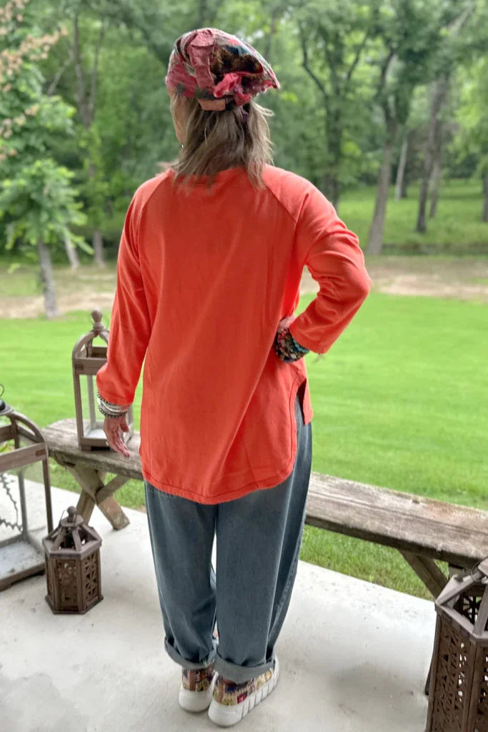 JADED GYPSY - Wandering Meadows Sweatshirt - Pumpkin