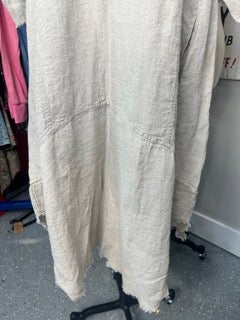 FINAL SALE Paper Lace- Long Sleeve Linen Dress (Natural)