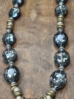 Rare Bird- Black Rhinestone and Elephant Necklace