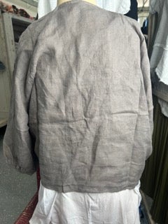 Front Tie Linen Jacket (Taupe)