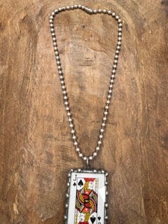 Art By Amy- Jack of Spades Card Necklace