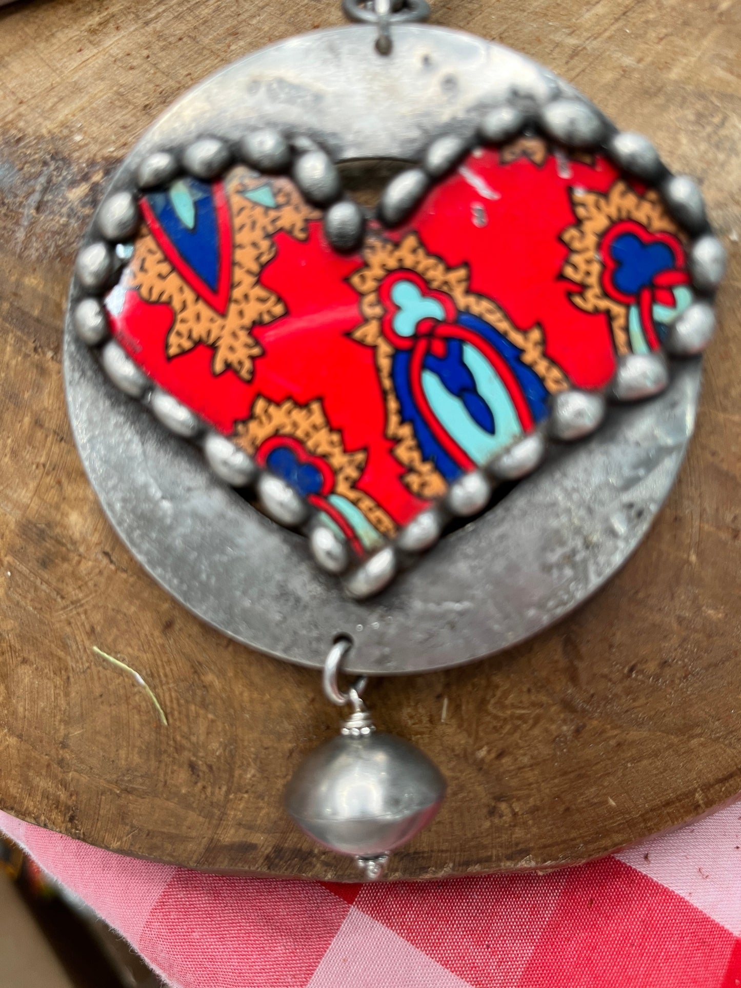 Soldered Paisley Heart Necklace on Silver Chain