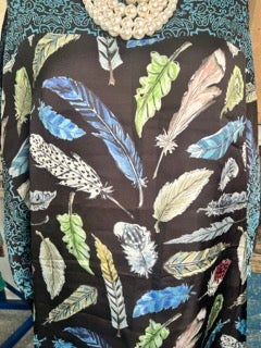 FINAL SALE Rare Bird- Silk Feathers Overlay/Arm Cover