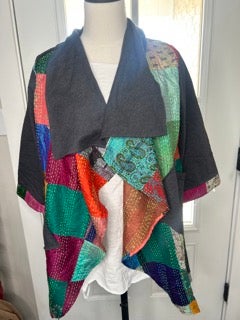 final sale Paper Lace- Kantha Patchwork Jacket (Multi)