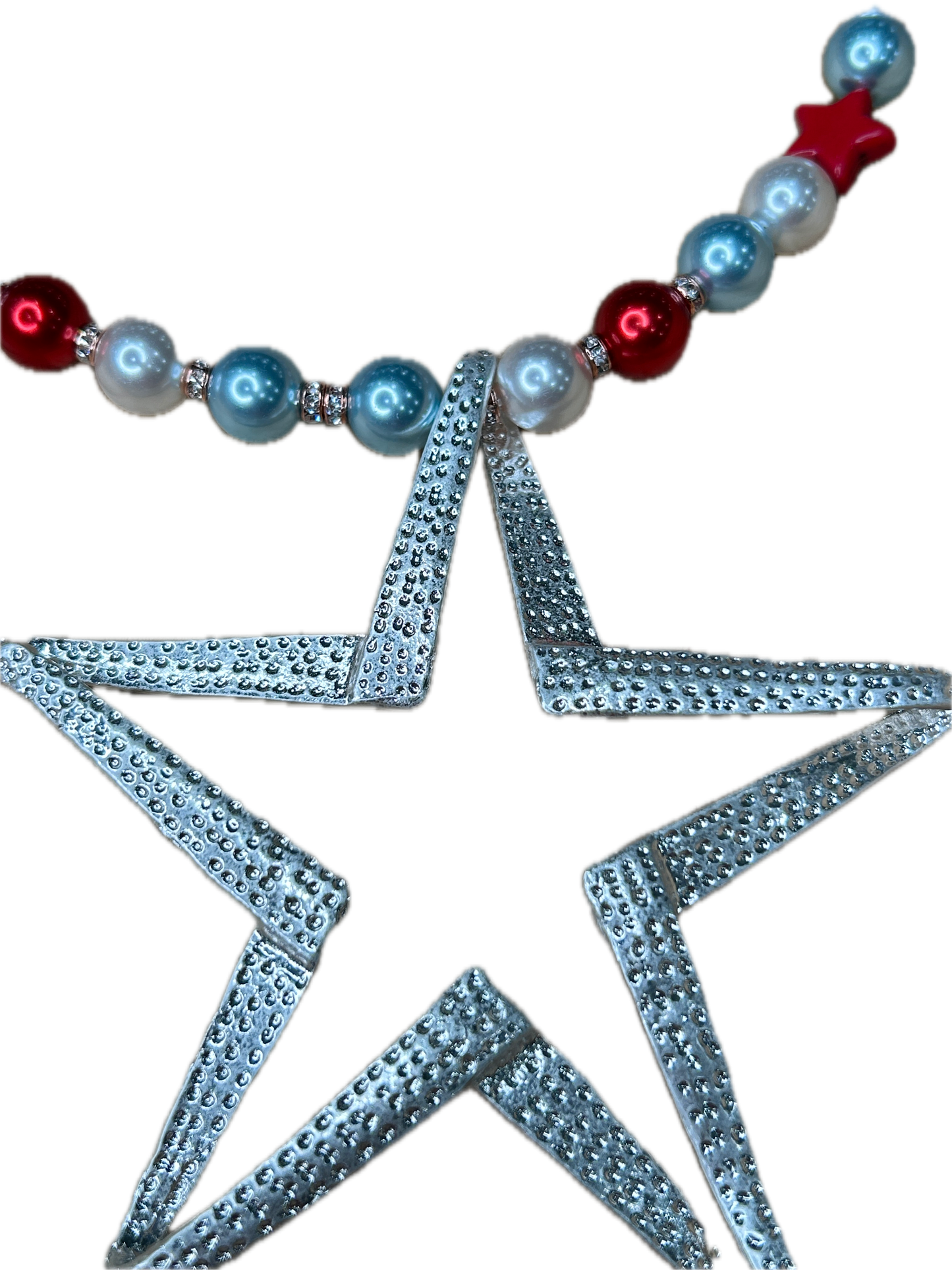 Star of the Show Necklace (Small Beads) (Eclectic Ruby Red Original)
