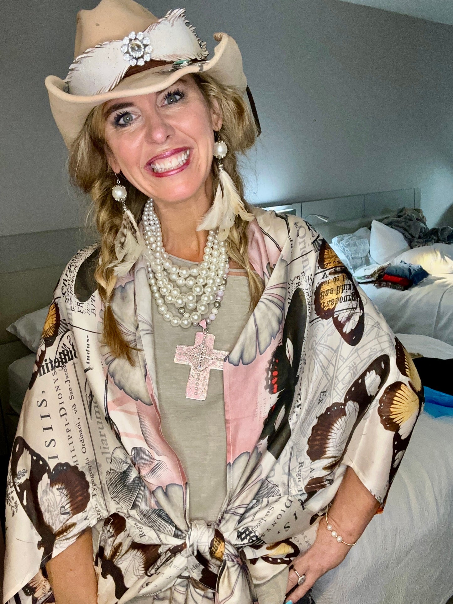 FINAL SALE A Rare Bird- Butterfly Daisy Kimono