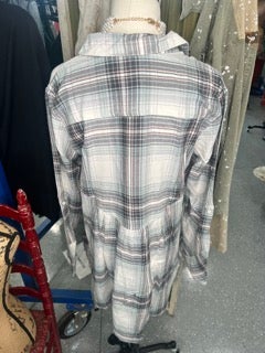 FINAL SALE Paper Lace- Long Sleeve Plaid Tunic/Shirt (Seafoam)