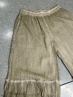 Paper Lace- Wide Leg Ruffled Pantaloon Pants (Natural)