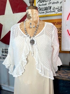 FINAL SALE! Paper Lace- Embroidered Lace Overlay (Cream)