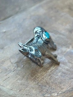 Tibetan Silver and Turquoise Donkey Ring