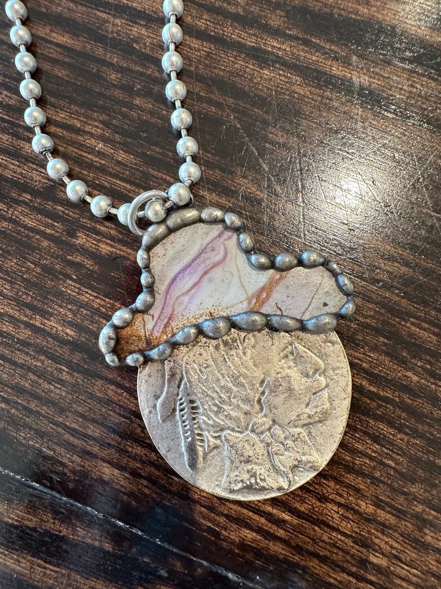 Art by Amy- Indian Buffalo Nickel Necklace (A)