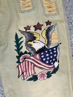Paper Lace - Vintage Blue Jeans with US Flag