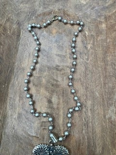 German Silver Coral and Turquoise Necklace