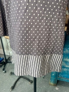 FINAL SALE! Paper Lace-Polka Dot Print Long Sleeve Top (Grey)