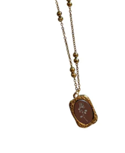 SS/WP Rose Mirror Necklace