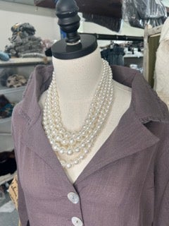 FINAL SALE Paper Lace- High Low Ruffle Jacket (Plum)