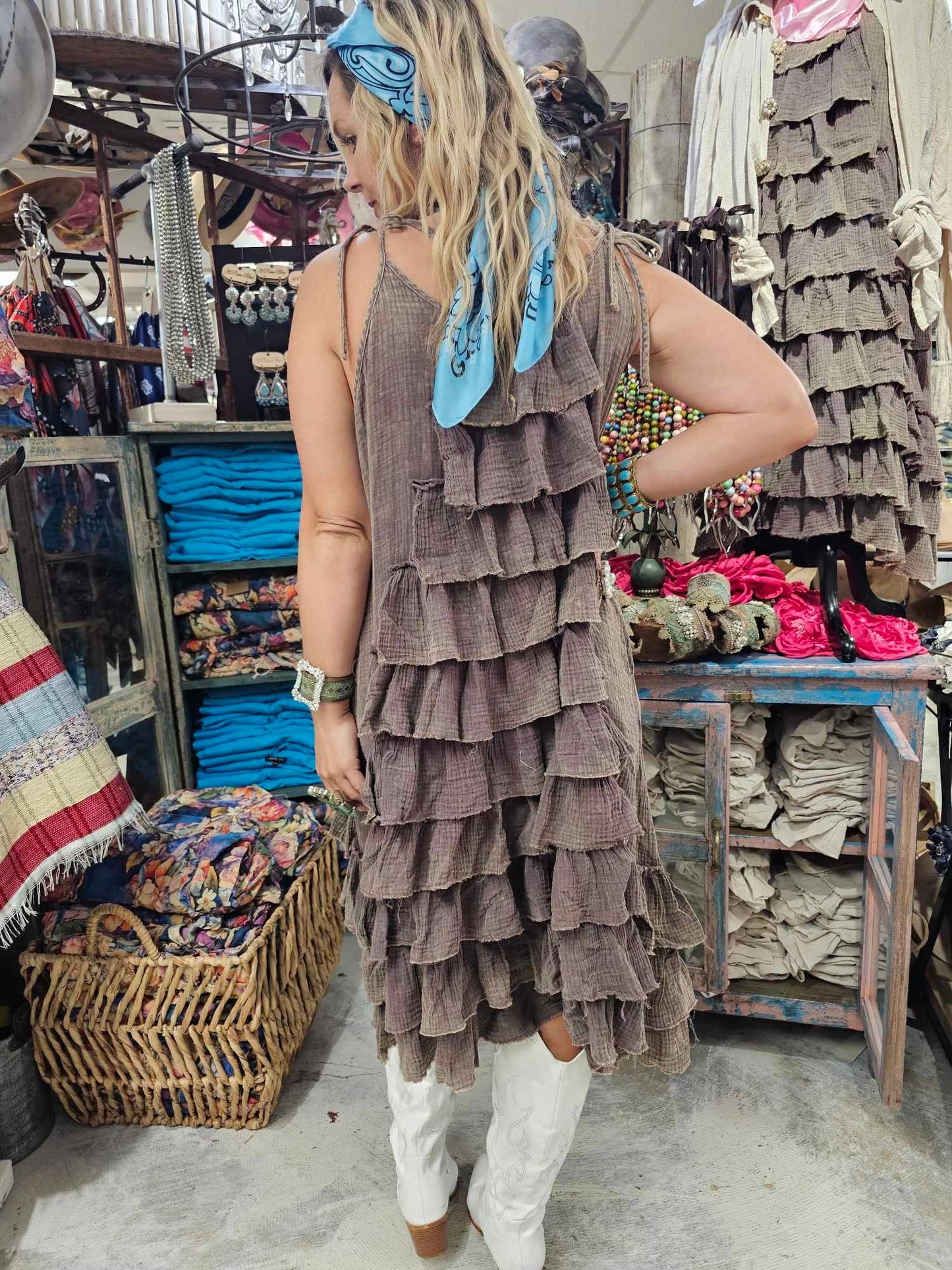 final sale Rare Bird Ruffle Double Gauze Dress