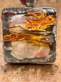 Fire and Ice Resin Necklace C