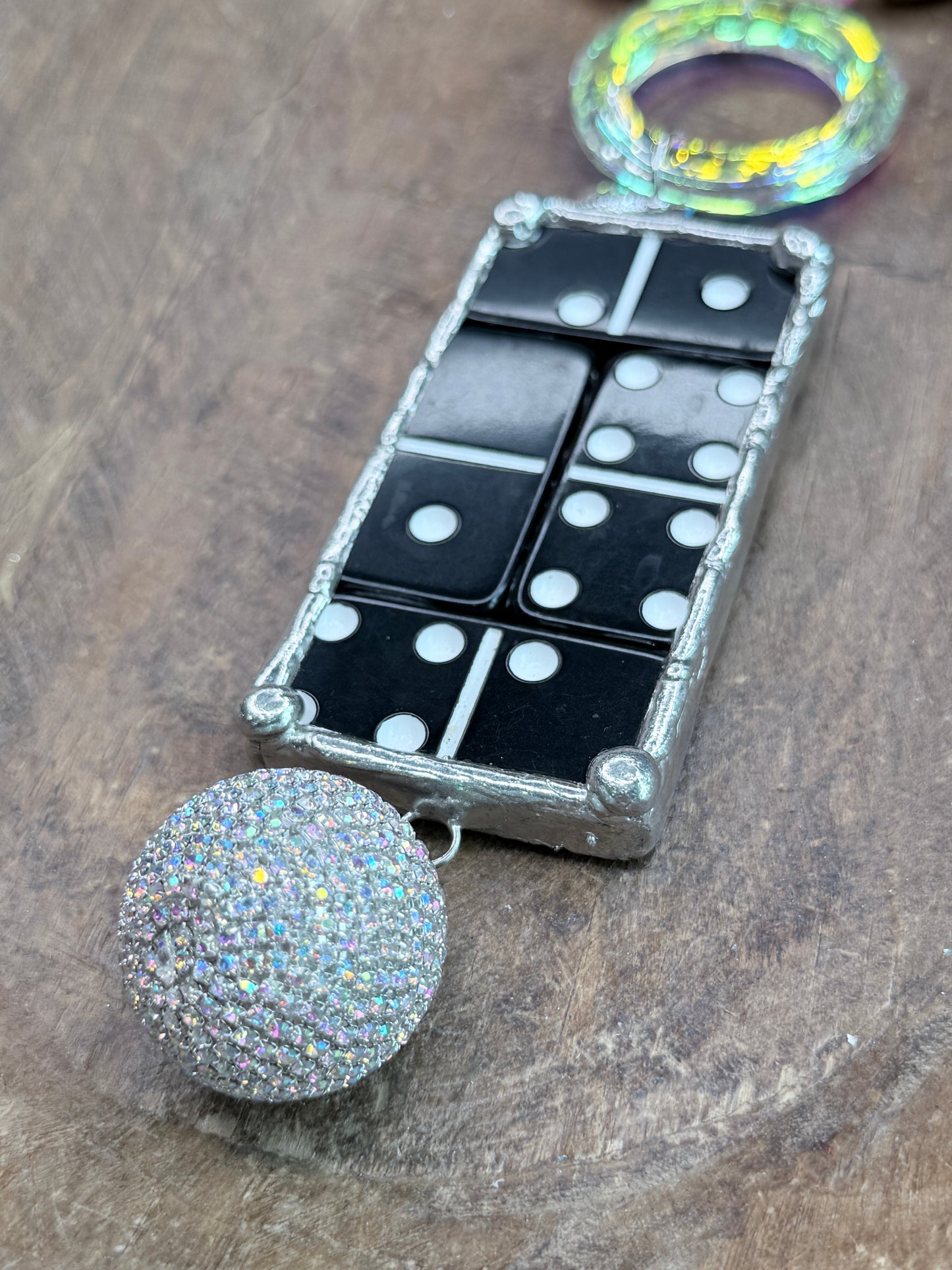 Soldered Pink and Yellow Domino Necklace