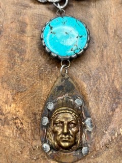 Art By Amy- Turquoise Chief Necklace