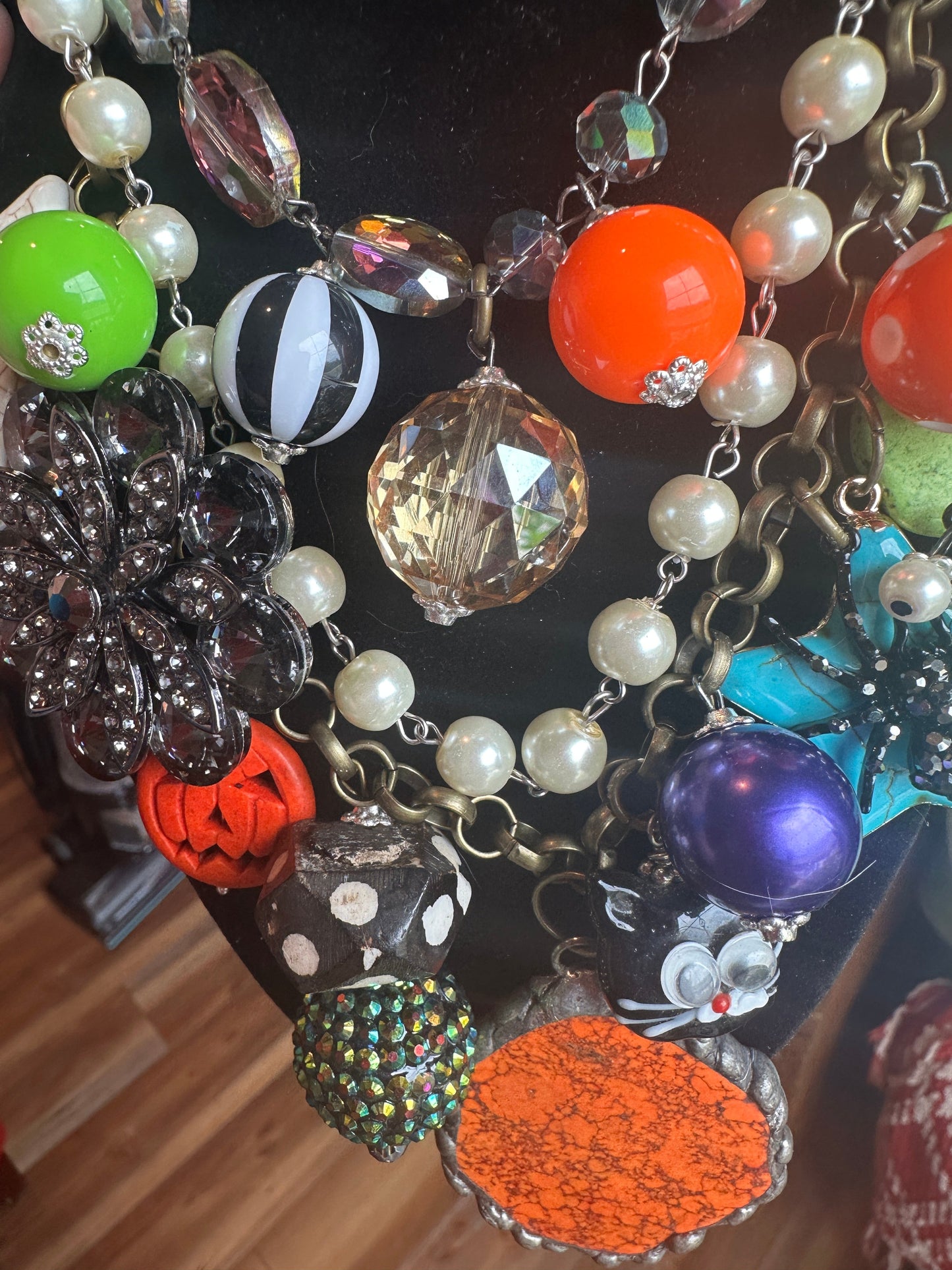 Layers of Fun Halloween/Fall Necklace an Err Original Made with Art By AmY Components