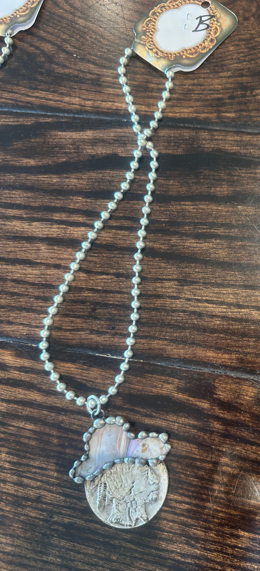 Art by Amy- Indian Buffalo Nickel Necklace (A)