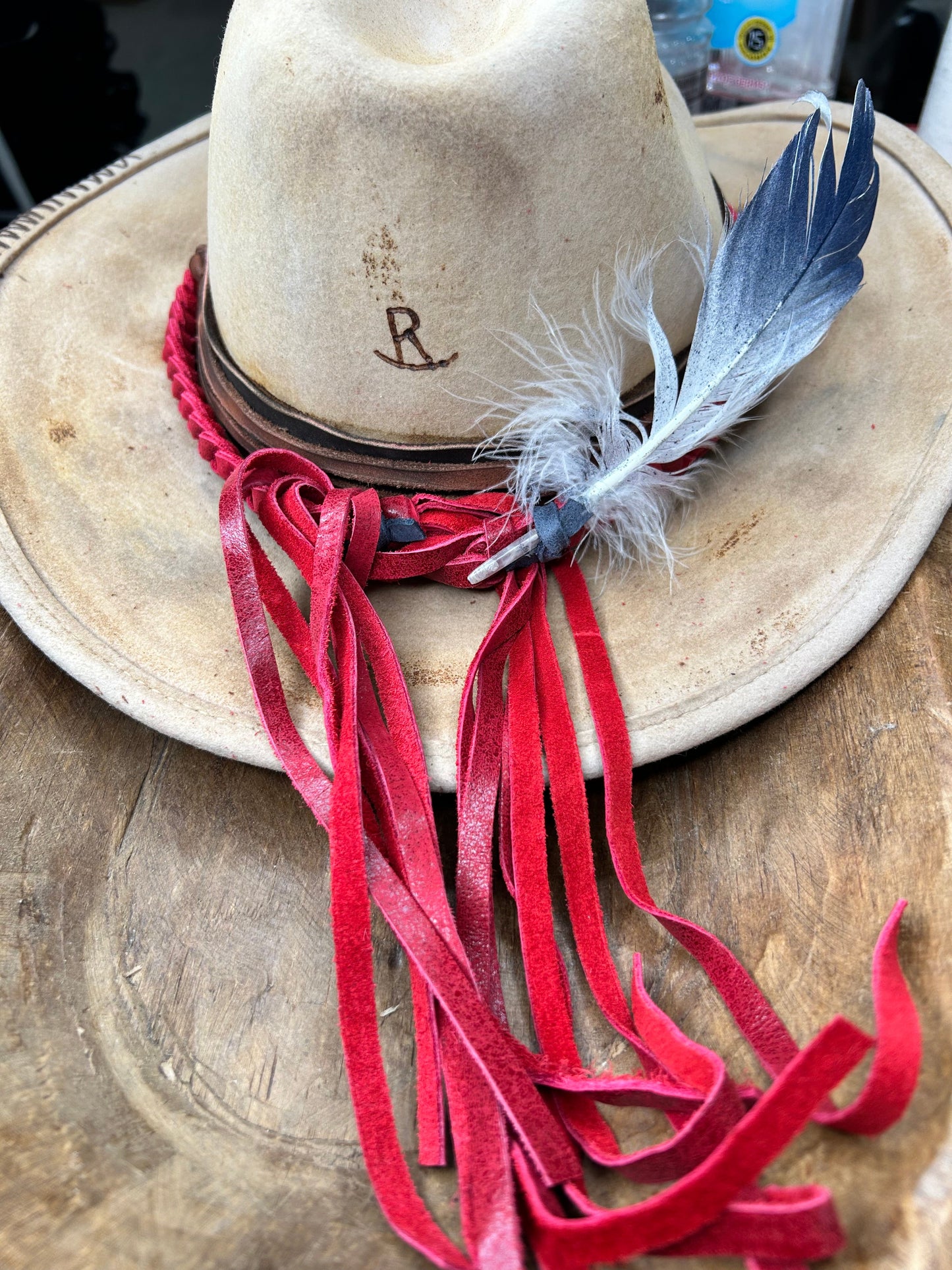 Rare Bird Leather Red Braided Hatband