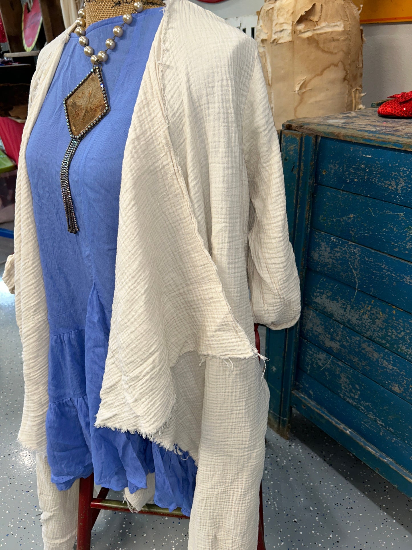 FINAL SALE! I Love Linen- Mineral Washed Kimono (Oatmeal)