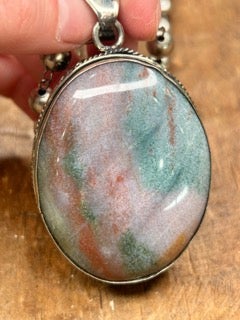 German Silver Multi-Colored Stone Necklace