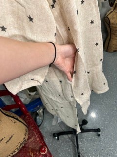 FINAL SALE Paper Lace- 3/4 Sleeve Star Print Tunic/Dress (Natural)