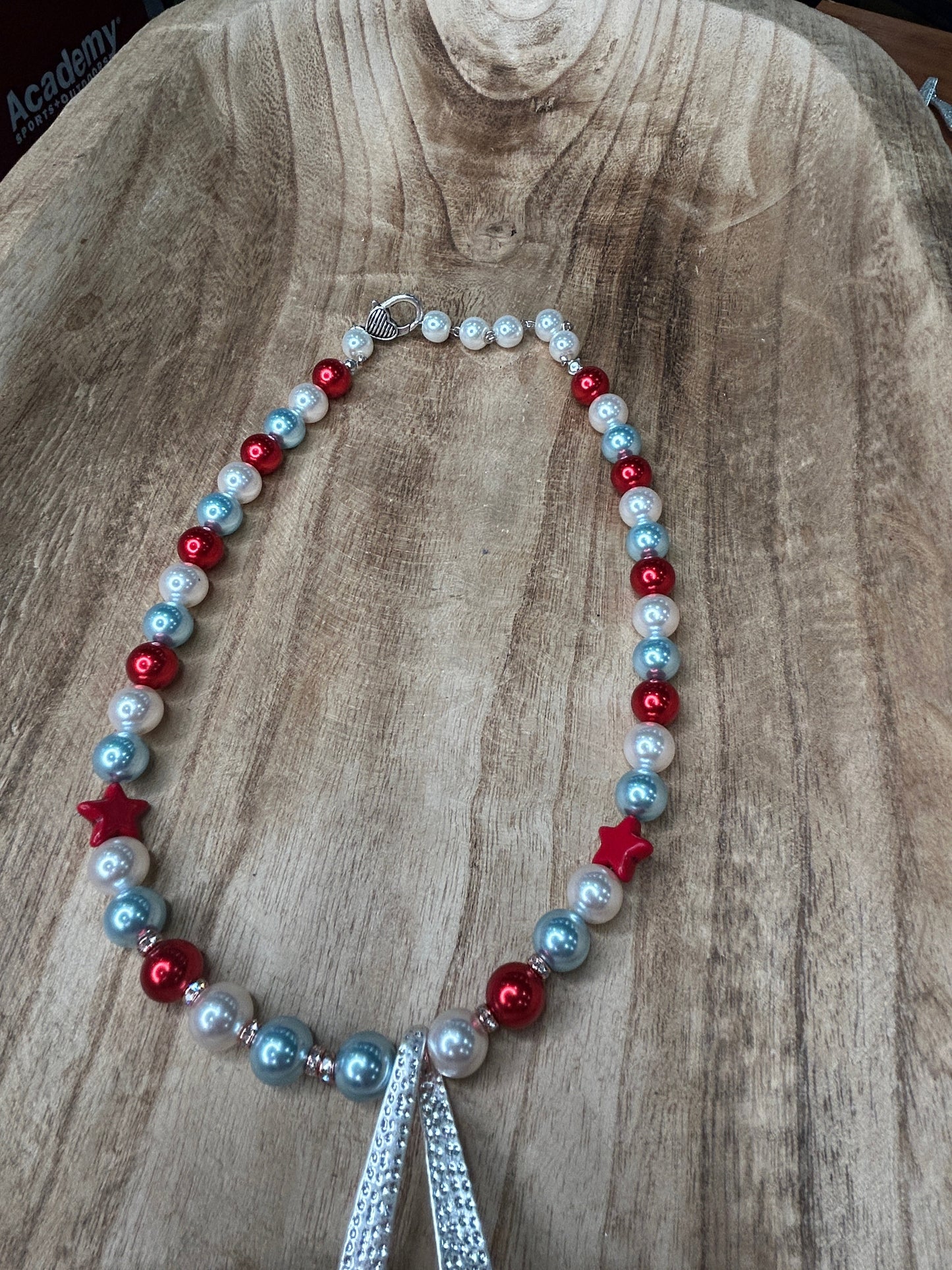 Star of the Show Necklace (Small Beads) (Eclectic Ruby Red Original)