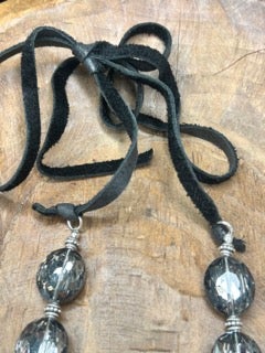 Rare Bird- Black Rhinestone and Elephant Necklace