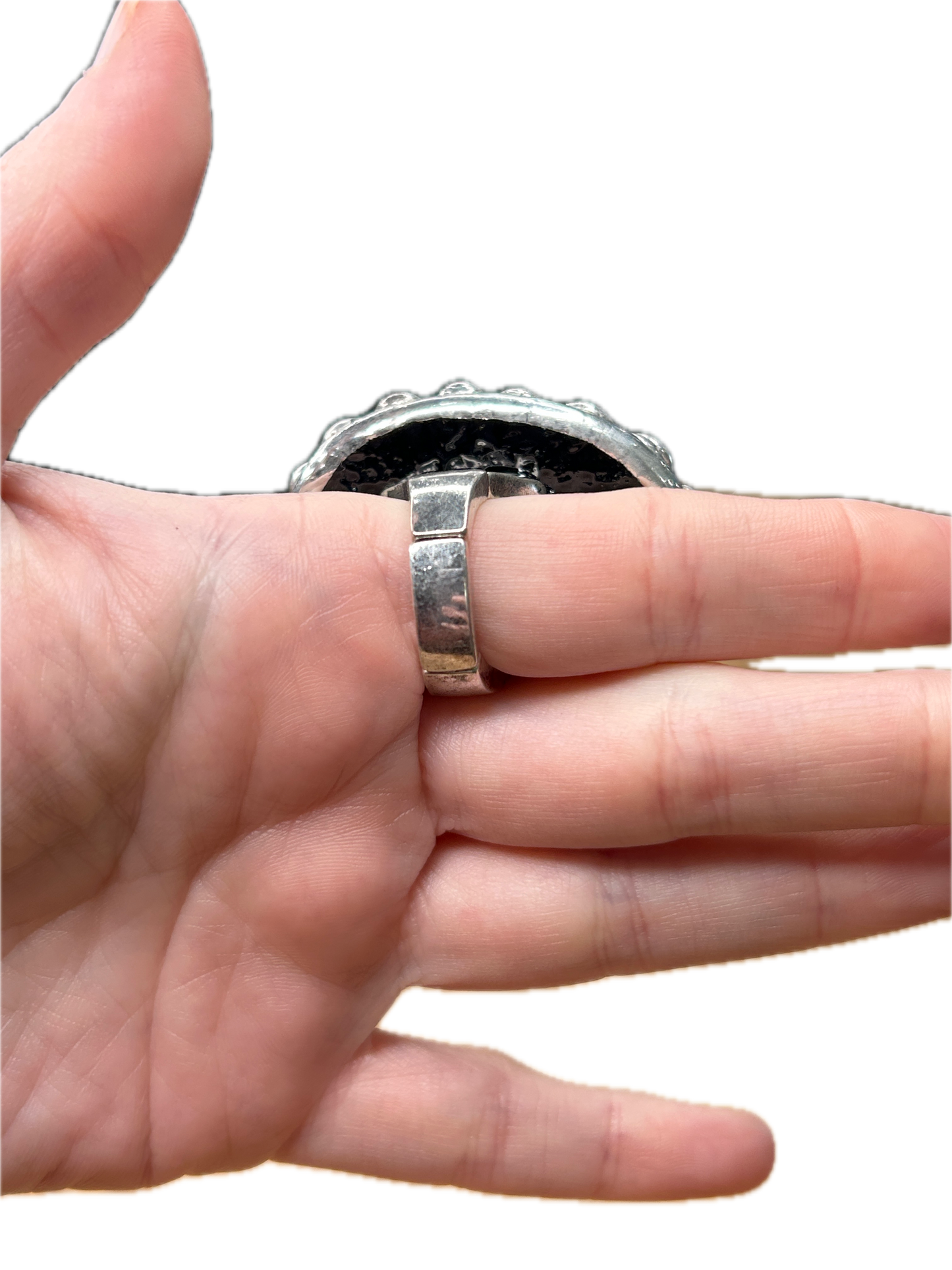 Soldered Onyx Peace Ring