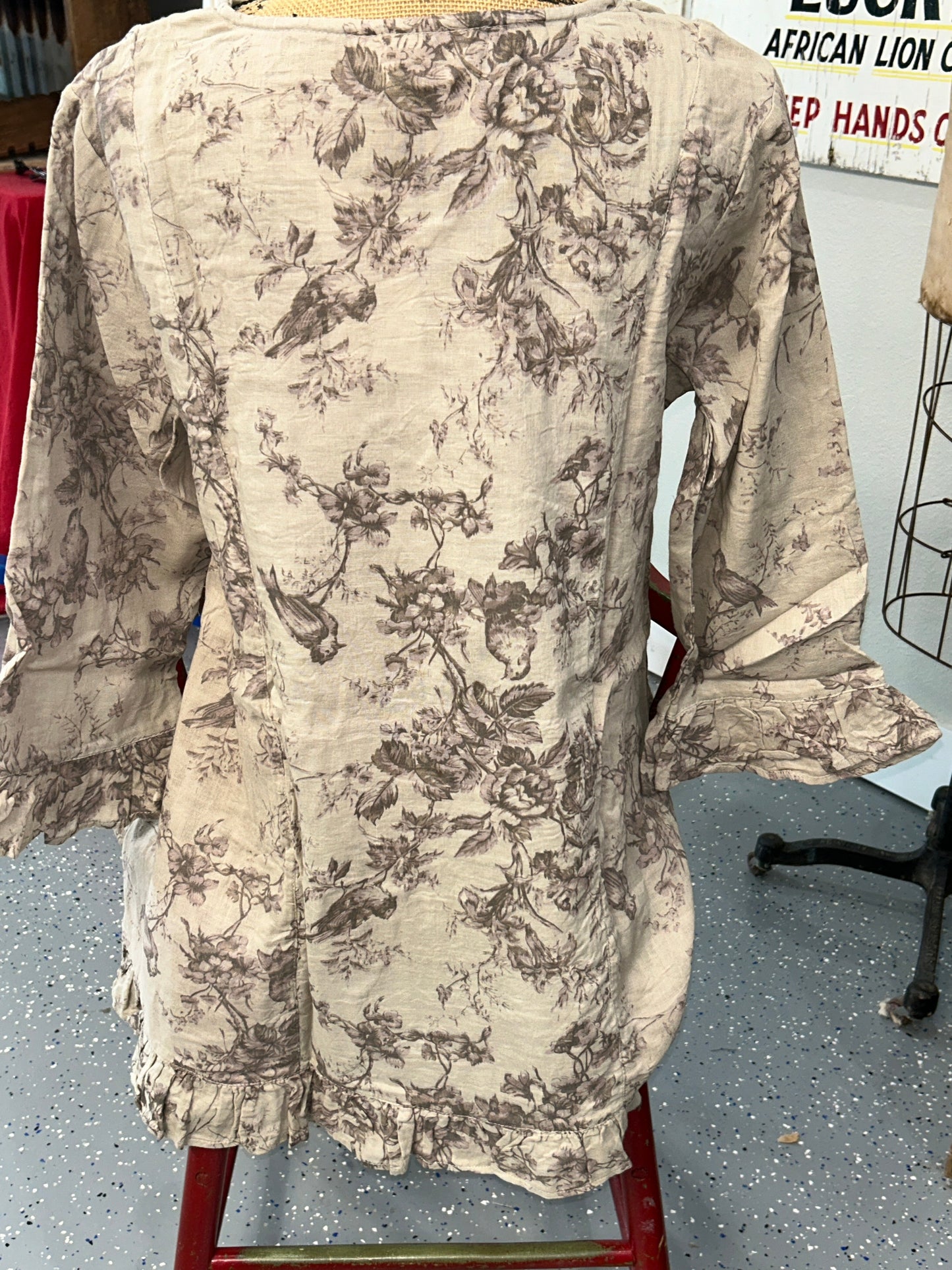 Paper Lace- Vintage Dual Pocket Tunic (Natural)