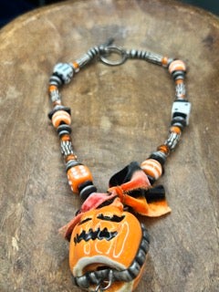 Art by Amy- Mr. Jack O' Lantern Necklace