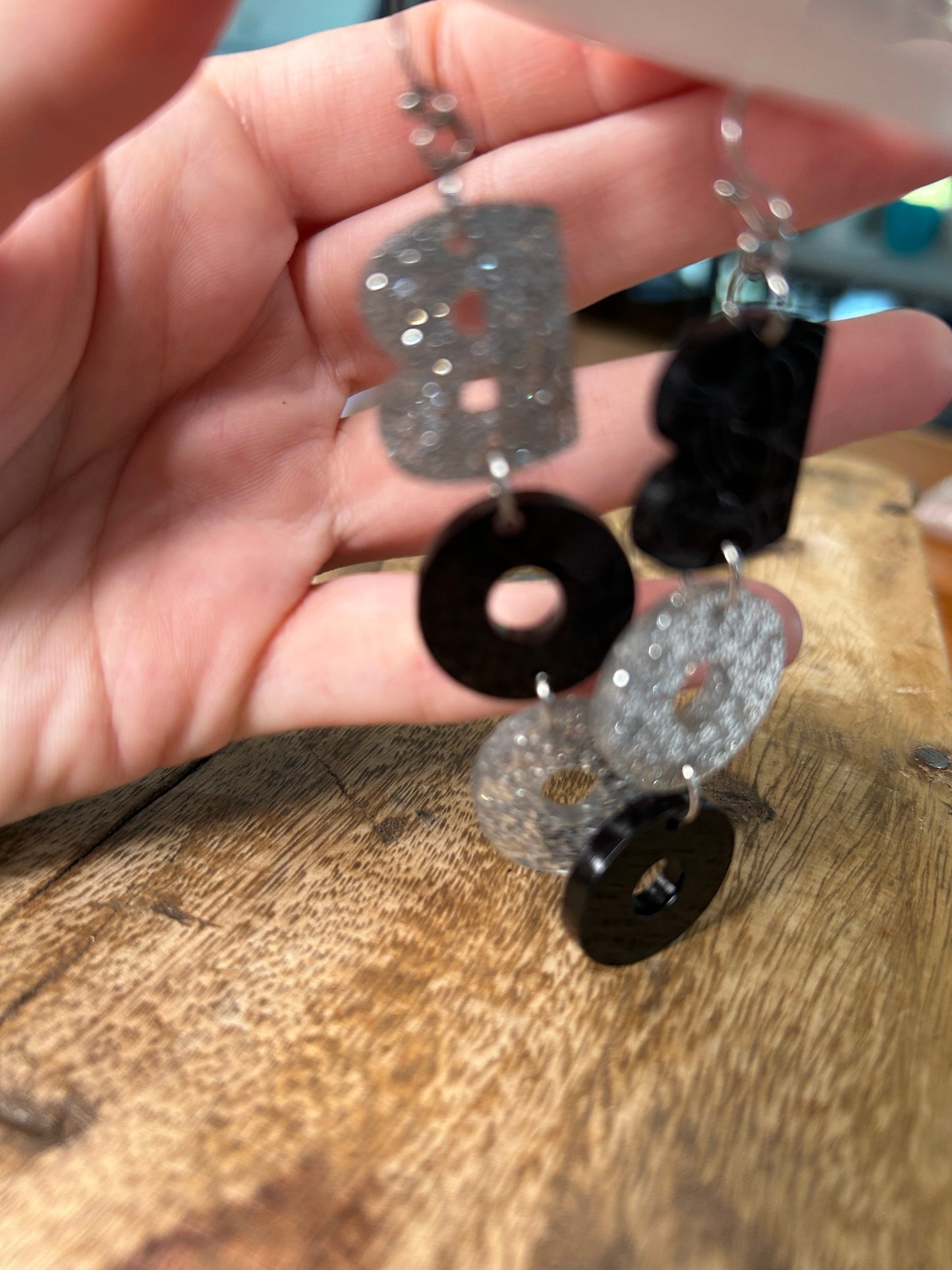 Acrylic Glitter Boo Earrings