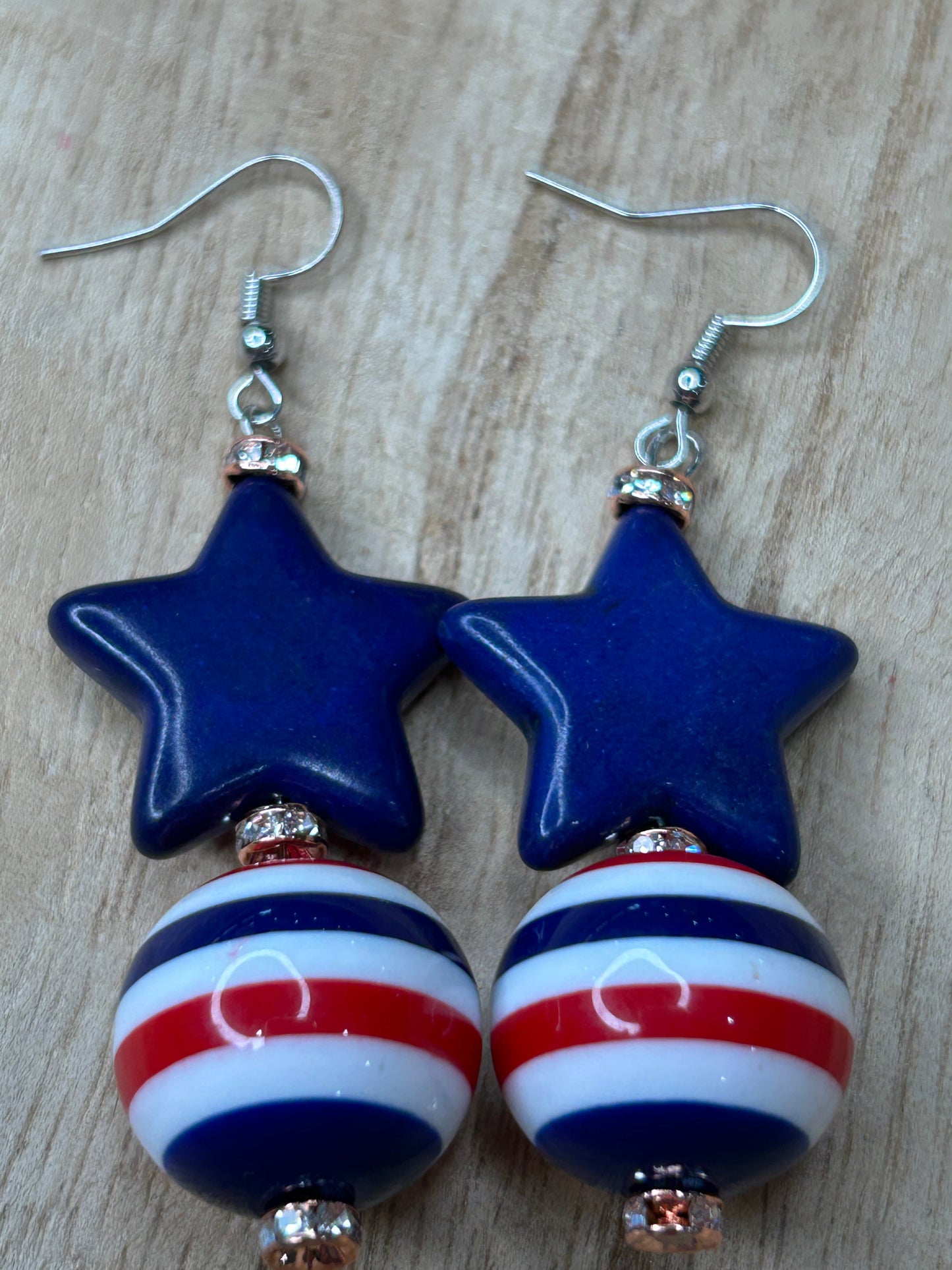 Stars and Stripes Earrings (Eclectic Ruby Red Original)