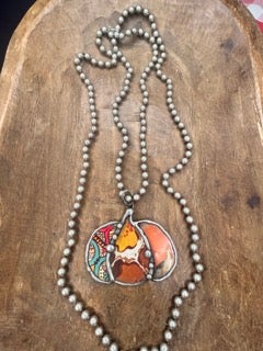 Art by Amy- Soldered Tin Pumpkin Necklace (D)