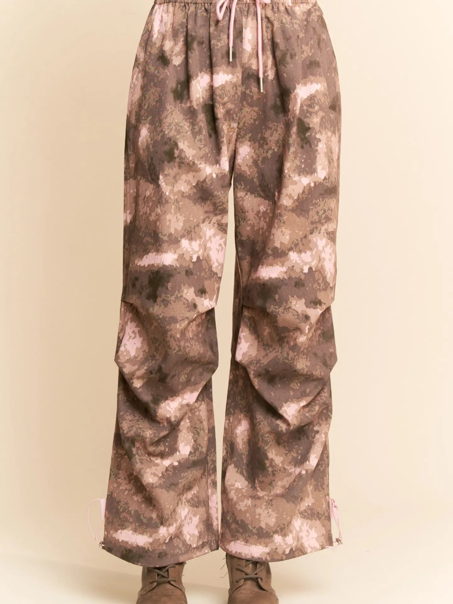 Davi & Dani- Pink Camouflage Mesh Joggers *Final Sale*