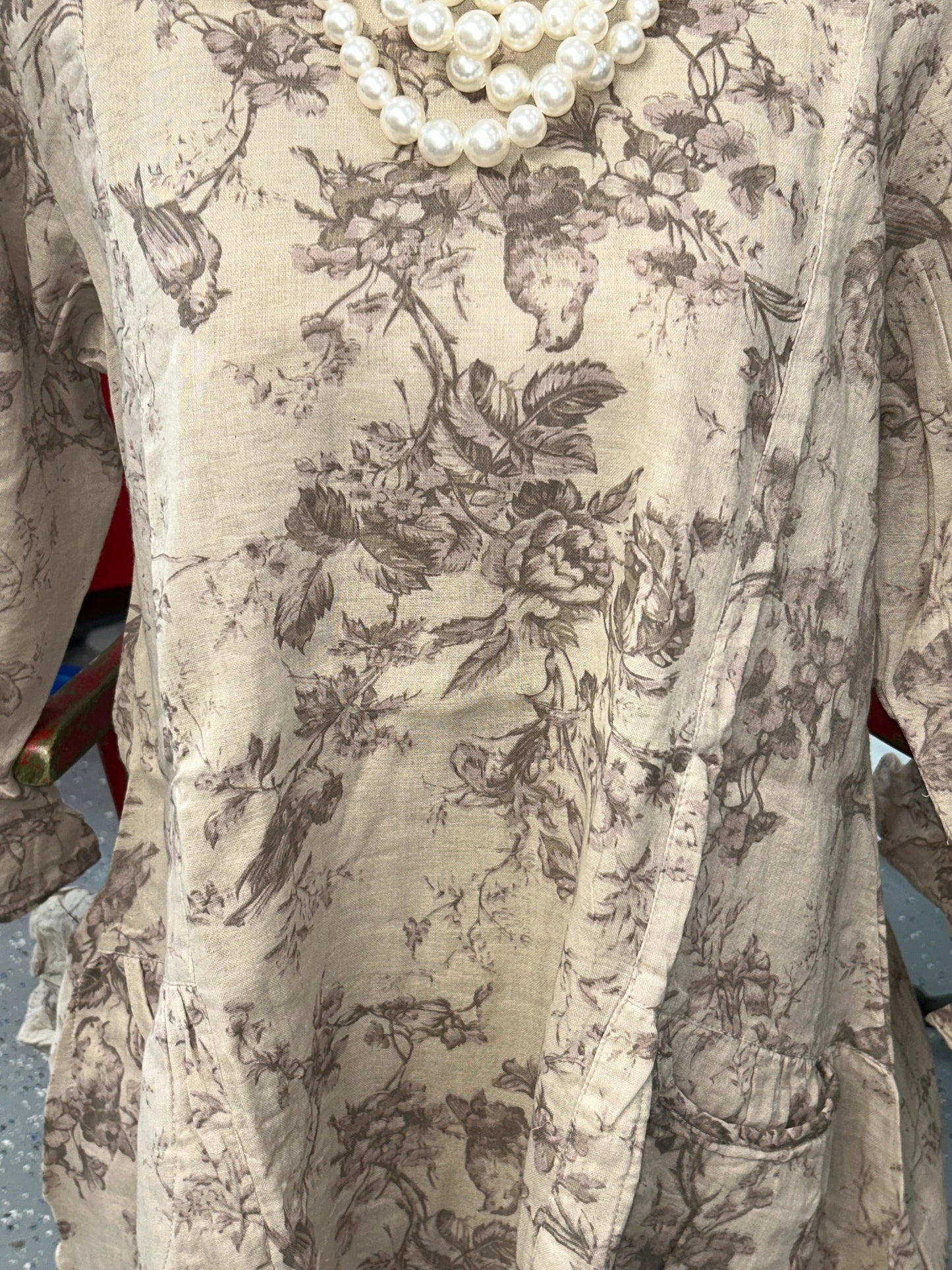 Paper Lace- Vintage Dual Pocket Tunic (Natural)